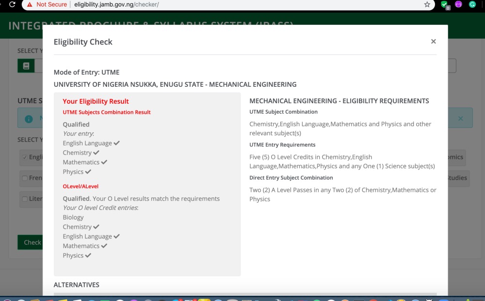 Cover Image for JAMB Admission Eligibility Checker - check your admission eligibility on JAMB website